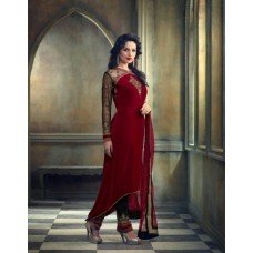 M23006 RED MOHINI GLAMOUR WINTER VELVET DRESS